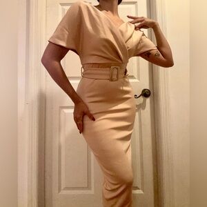Cream/Beige pencil dress